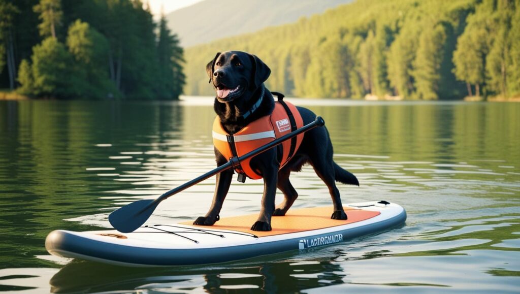 犬がSUPを楽しむ